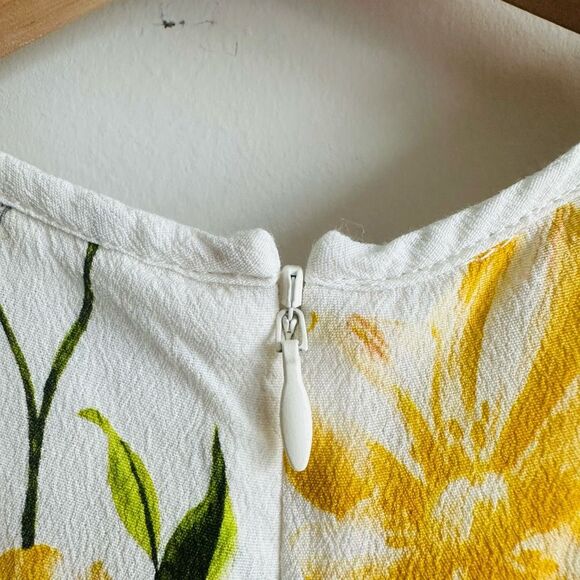 French Connection Cream Floral Belted High-Low Dress Size 6 NWOT - Picture 8 of 13